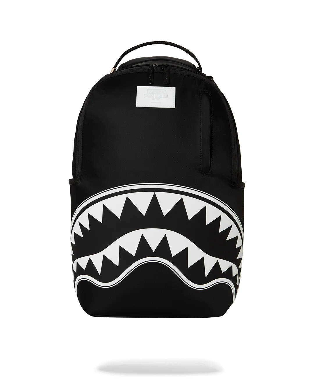 SHARK CENTRAL WHITE STENCIL SHARK BLACK NYLON BACKPACK-thumbmail-1