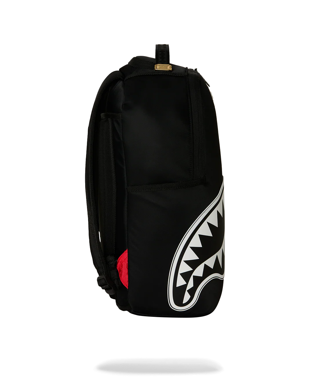 SHARK CENTRAL WHITE STENCIL SHARK BLACK NYLON BACKPACK-thumbmail-3