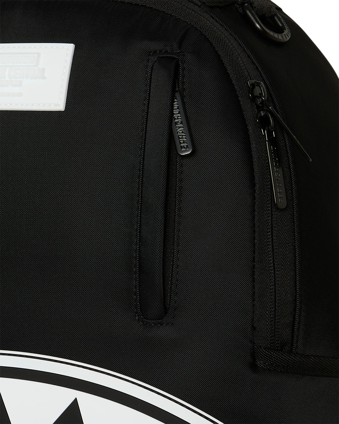 SHARK CENTRAL WHITE STENCIL SHARK BLACK NYLON BACKPACK-thumbmail-7