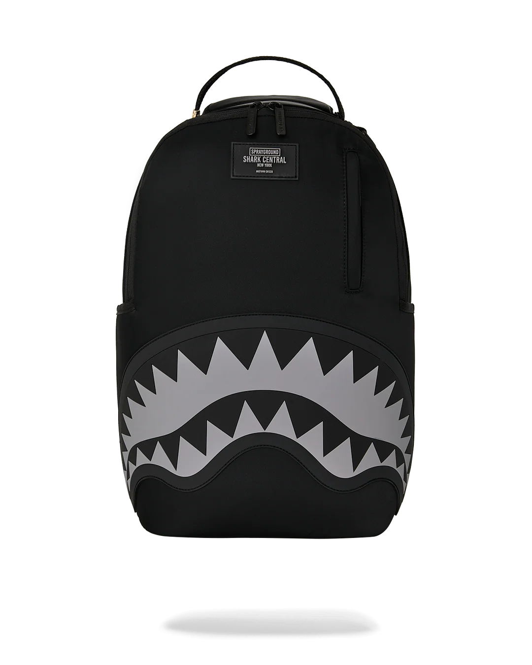 SHARK CENTRAL BLACK NYLON GRAY EMBOSSED BACKPACK-thumbmail-1