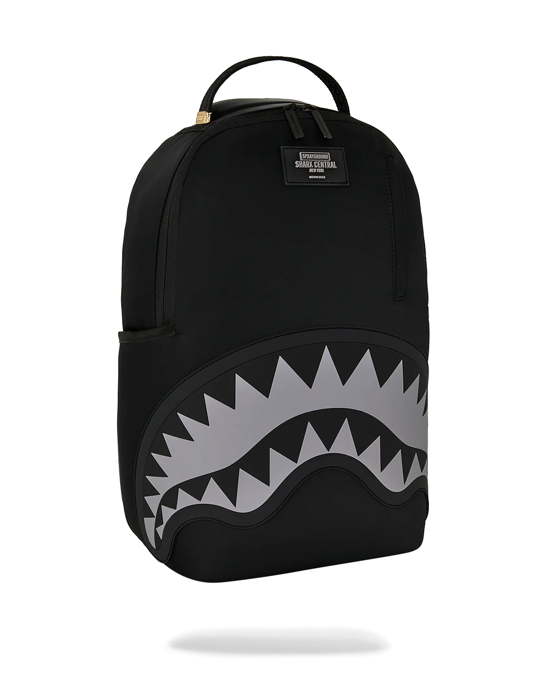 SHARK CENTRAL BLACK NYLON GRAY EMBOSSED BACKPACK-thumbmail-2