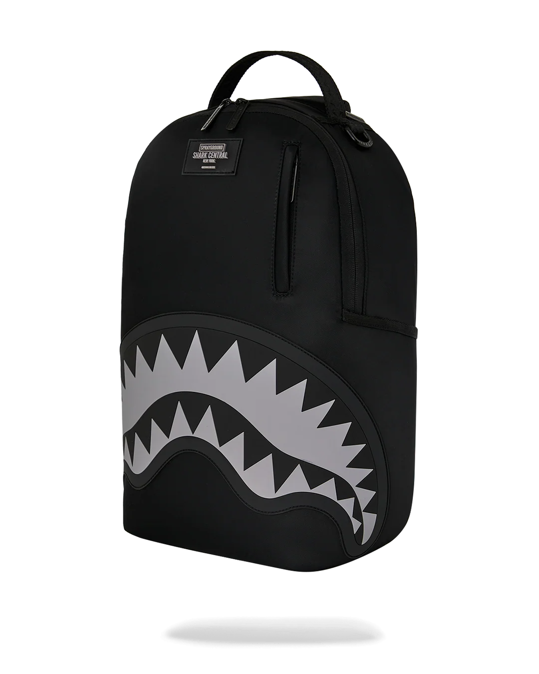 SHARK CENTRAL BLACK NYLON GRAY EMBOSSED BACKPACK-thumbmail-5