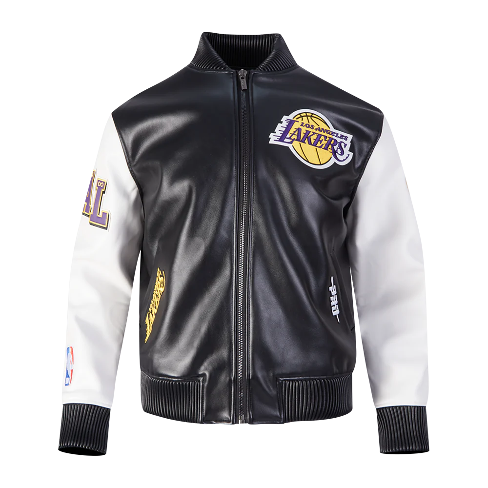 LOS ANGELES LAKERS CITY SIGNATURE M LEATHER VARSITY JACKET