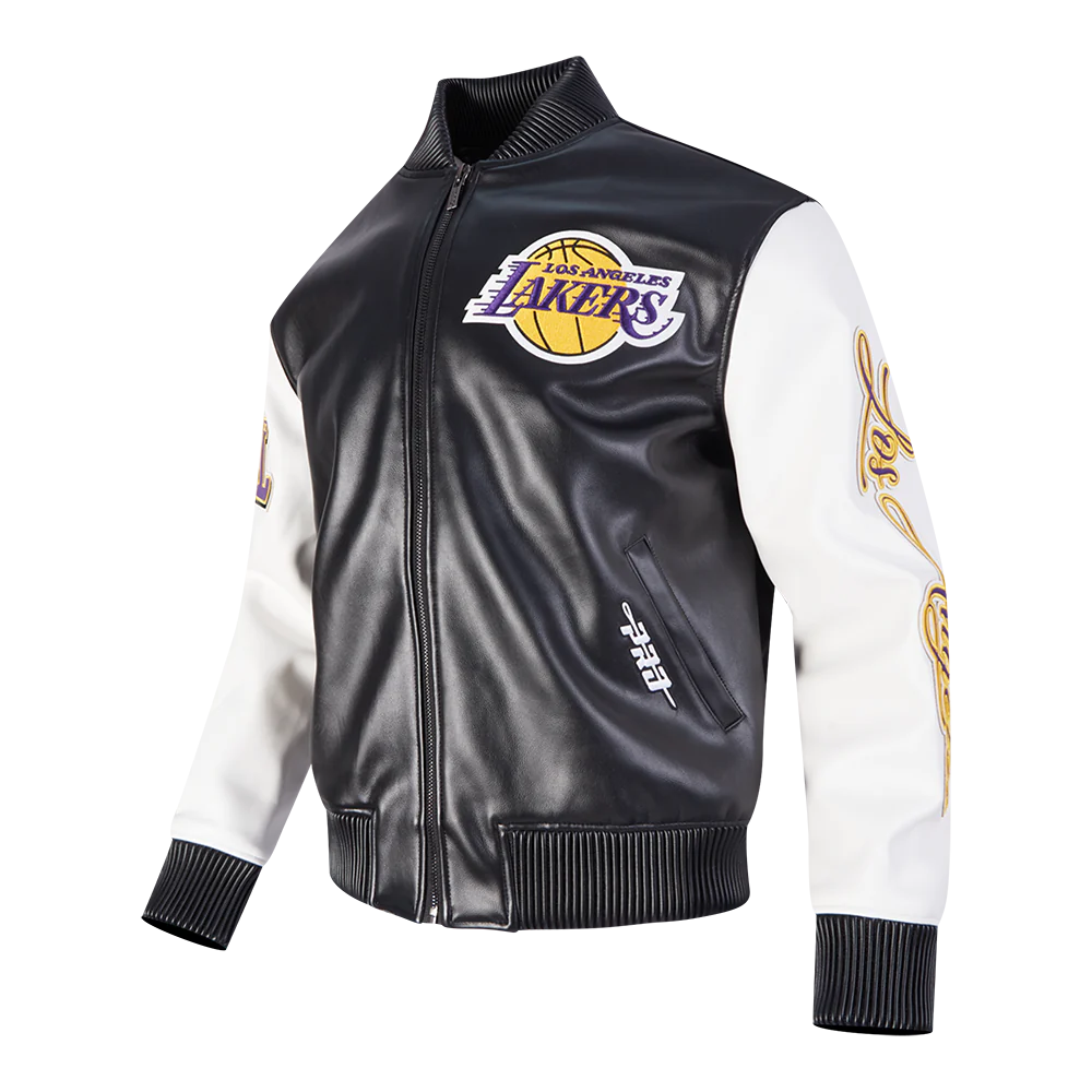 LOS ANGELES LAKERS CITY SIGNATURE M LEATHER VARSITY JACKET-thumbmail-3