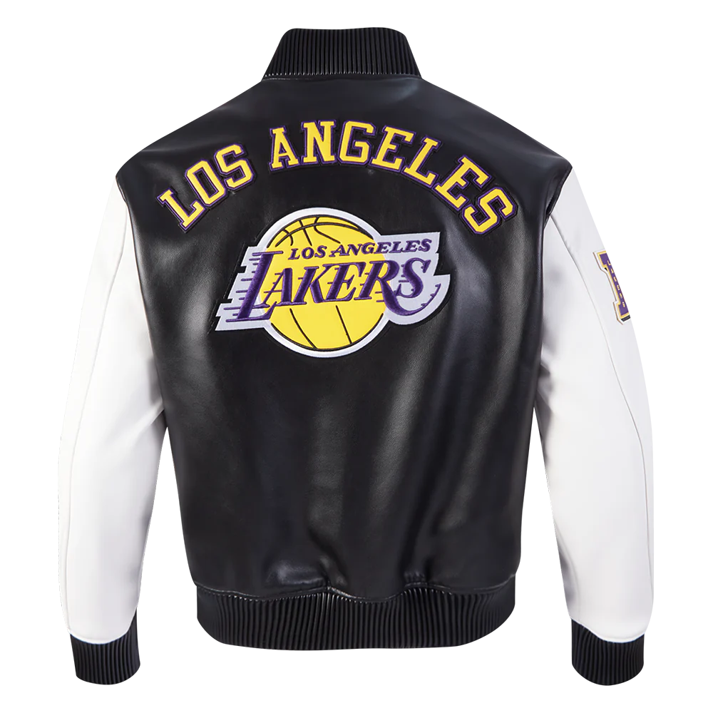 LOS ANGELES LAKERS CITY SIGNATURE M LEATHER VARSITY JACKET