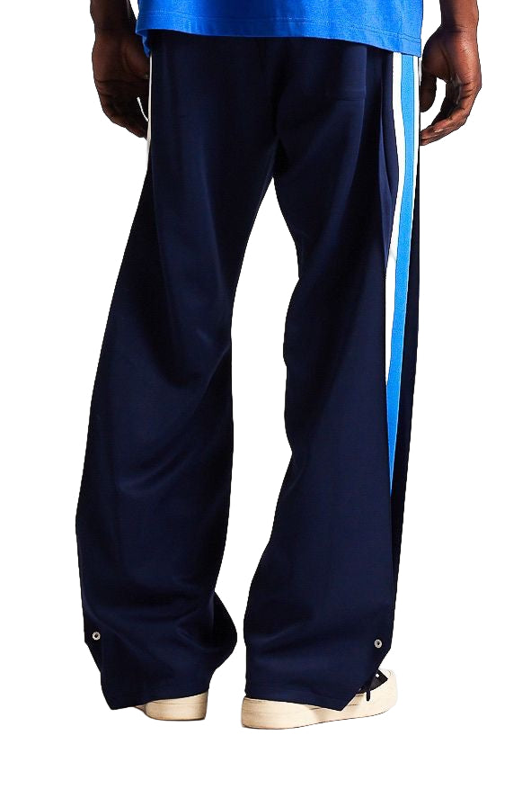 Striped Snap Pant -Navy/Blue