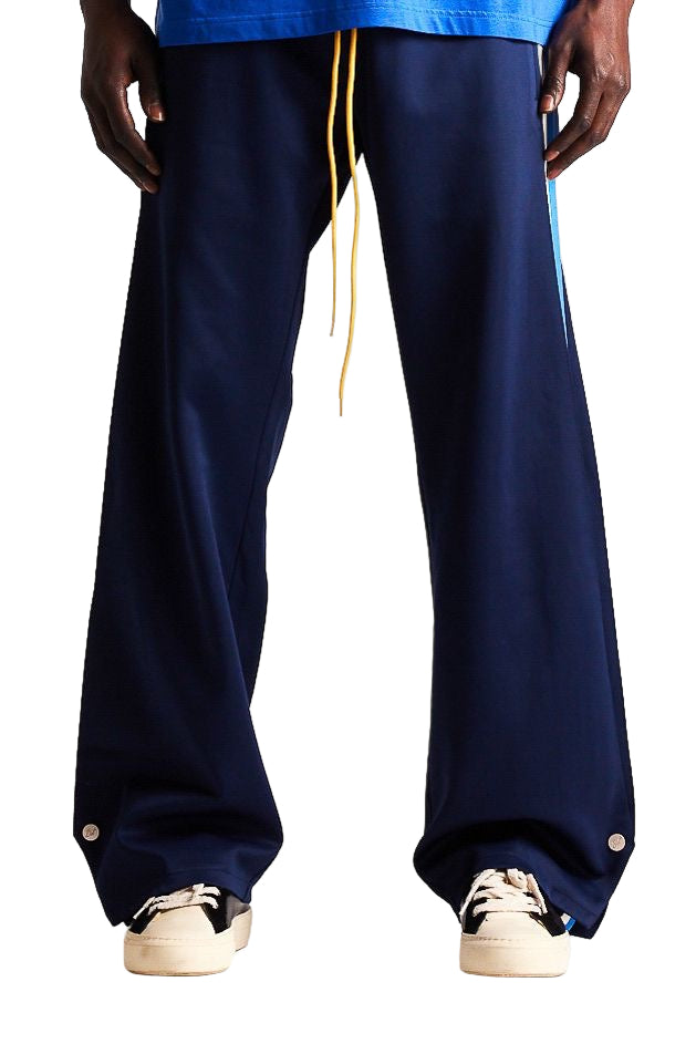 Striped Snap Pant -Navy/Blue