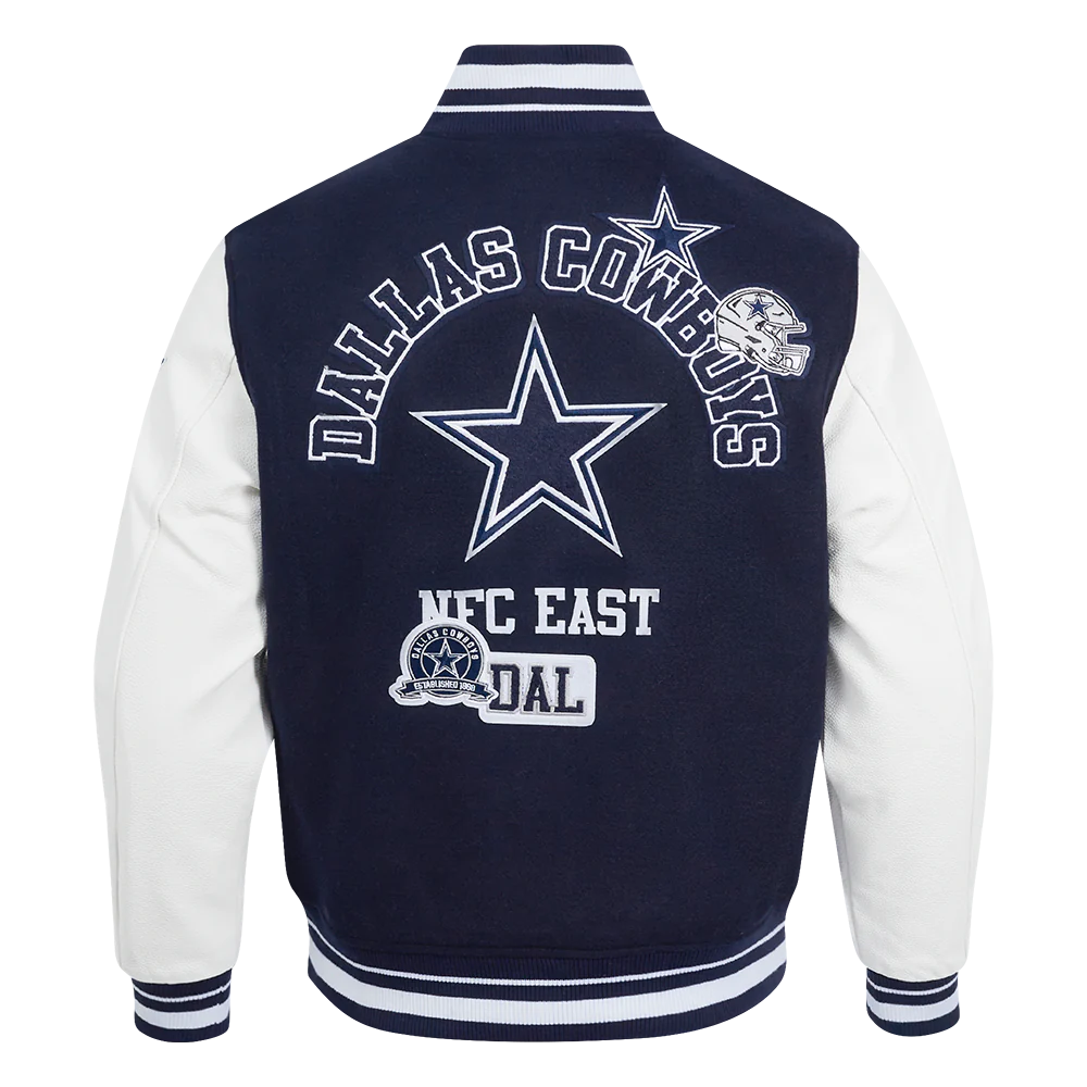 DALLAS COWBOYS AREA CODE M RIB WOOL VARSITY JACKET
