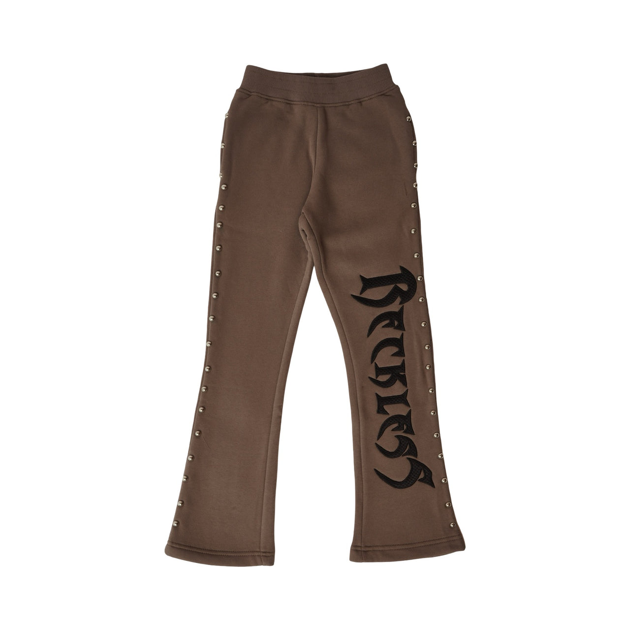 "RECKLESS" STUD STACKED JOGGERS HARVEST