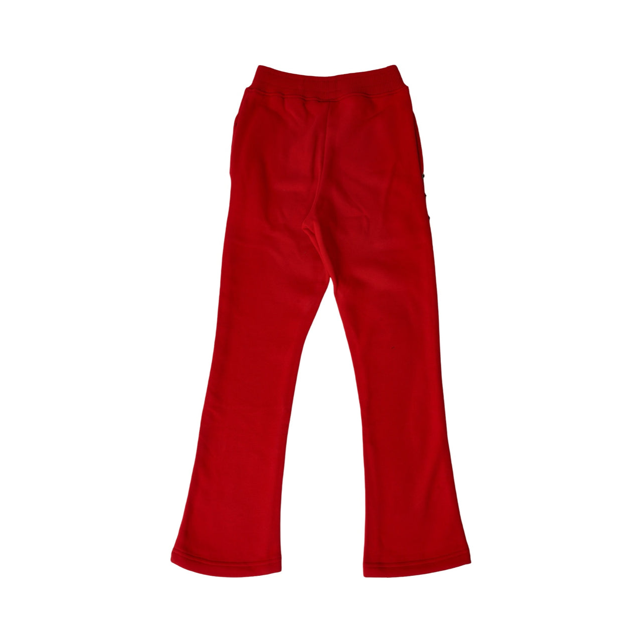 "RECKLESS" STUD STACKED JOGGERS RED