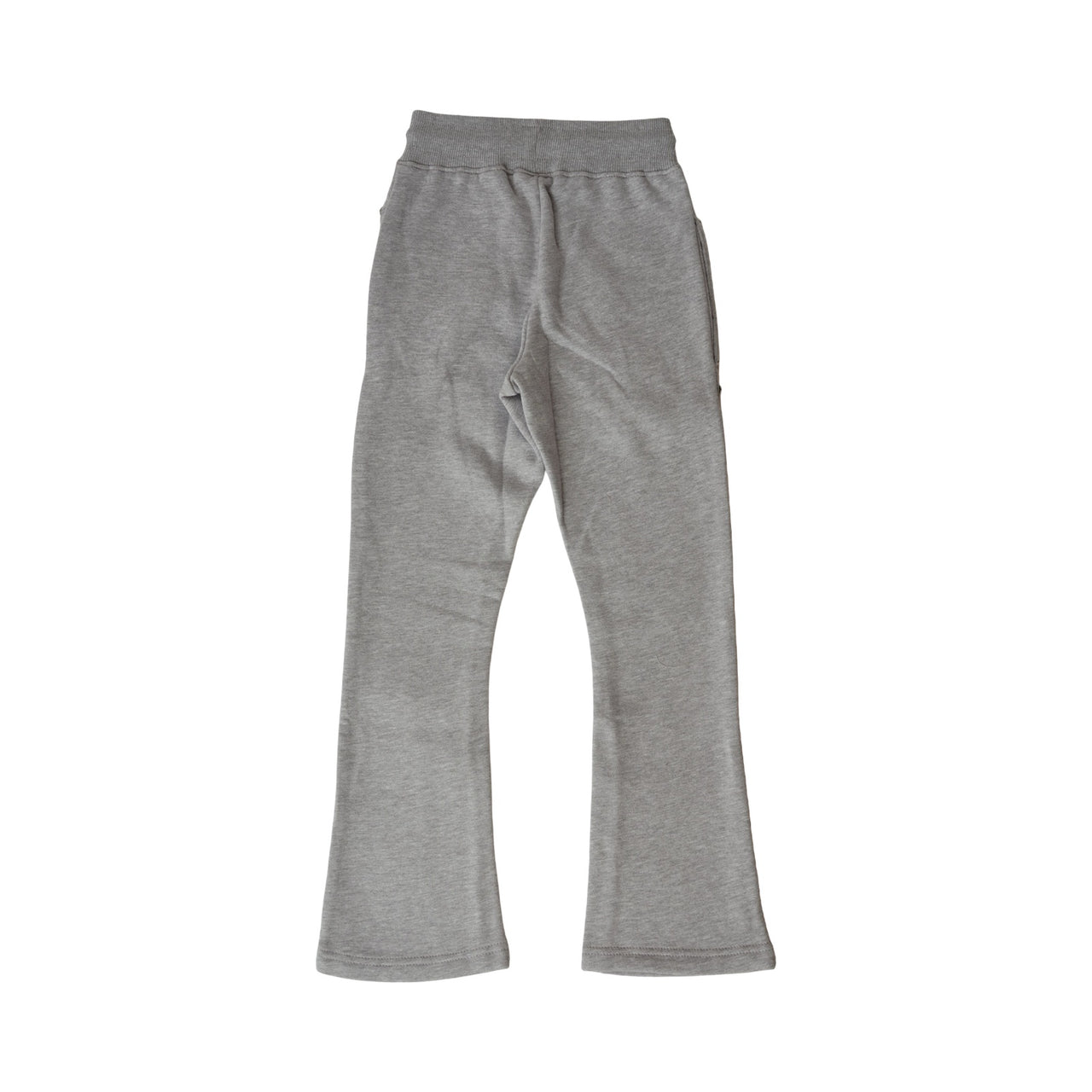 "RECKLESS" STUD STACKED JOGGERS GREY