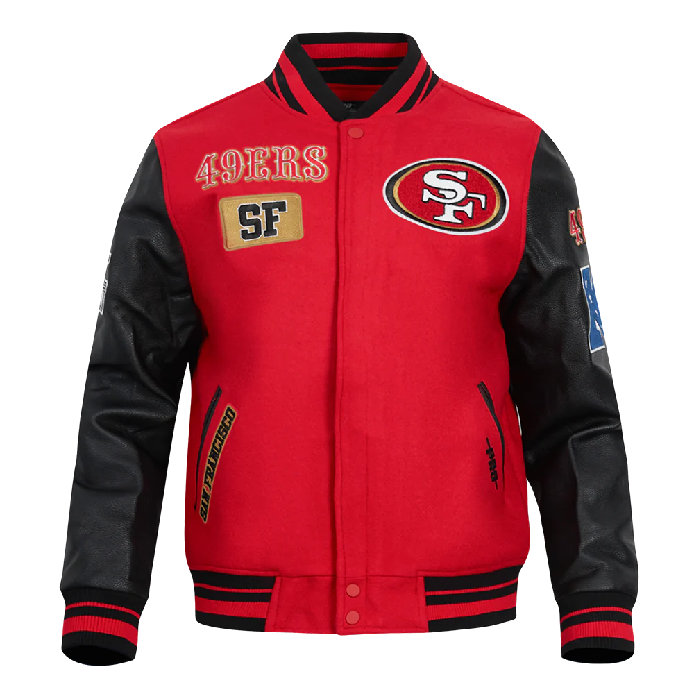 SAN FRANCISCO 49ERS AREA CODE M RIB WOOL VARSITY JACKET