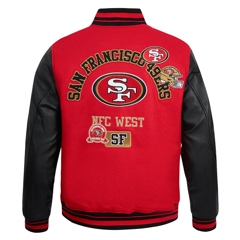 SAN FRANCISCO 49ERS AREA CODE M RIB WOOL VARSITY JACKET