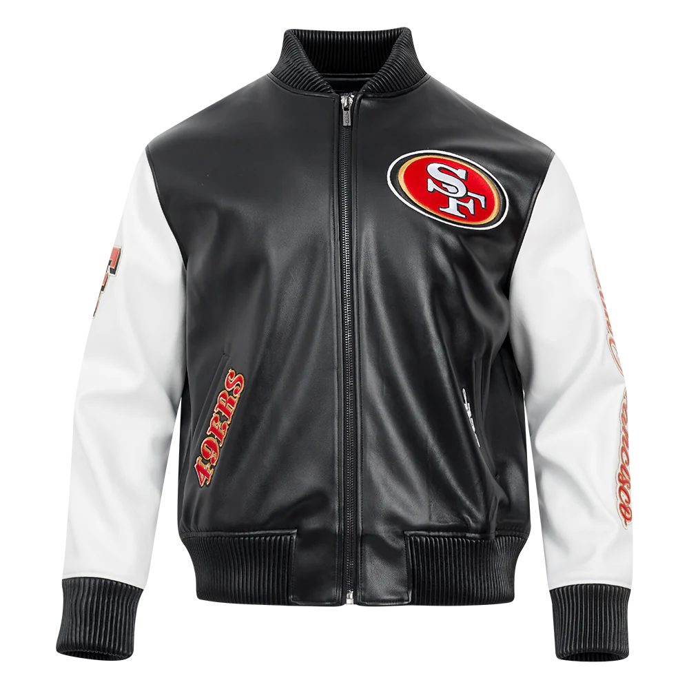 SAN FRANCISCO 49ERS CITY SIGNATURE M LEATHER VARSITY JACKET