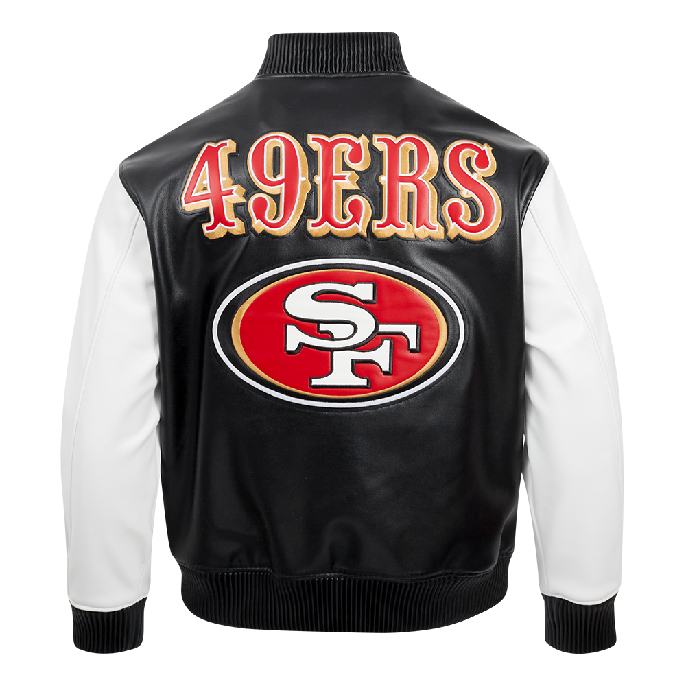 SAN FRANCISCO 49ERS CITY SIGNATURE M LEATHER VARSITY JACKET
