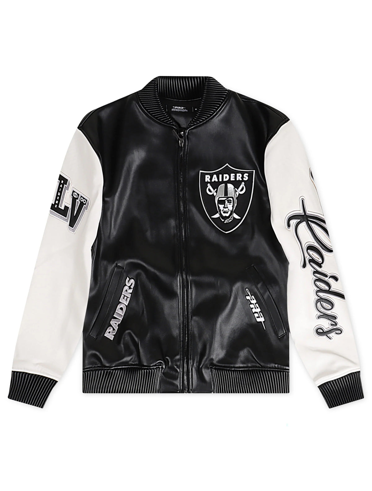 LAS VEGAS RAIDERS CITY SIGNATURE M LEATHER VARSITY JACKET