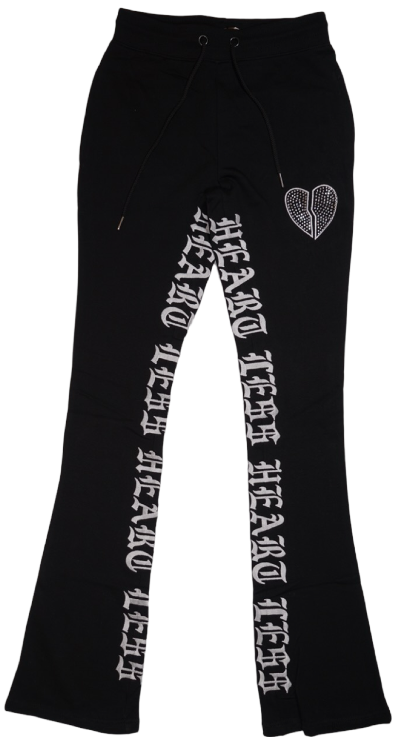 HEARTLESS CROPPED STONE PANTS - BLK