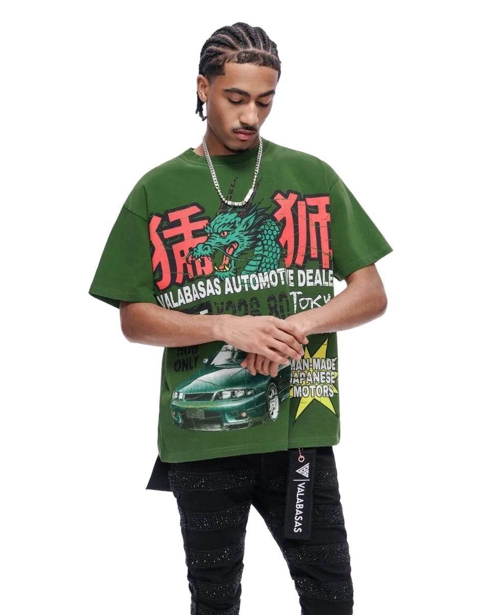 Japanese Motors Tee Green