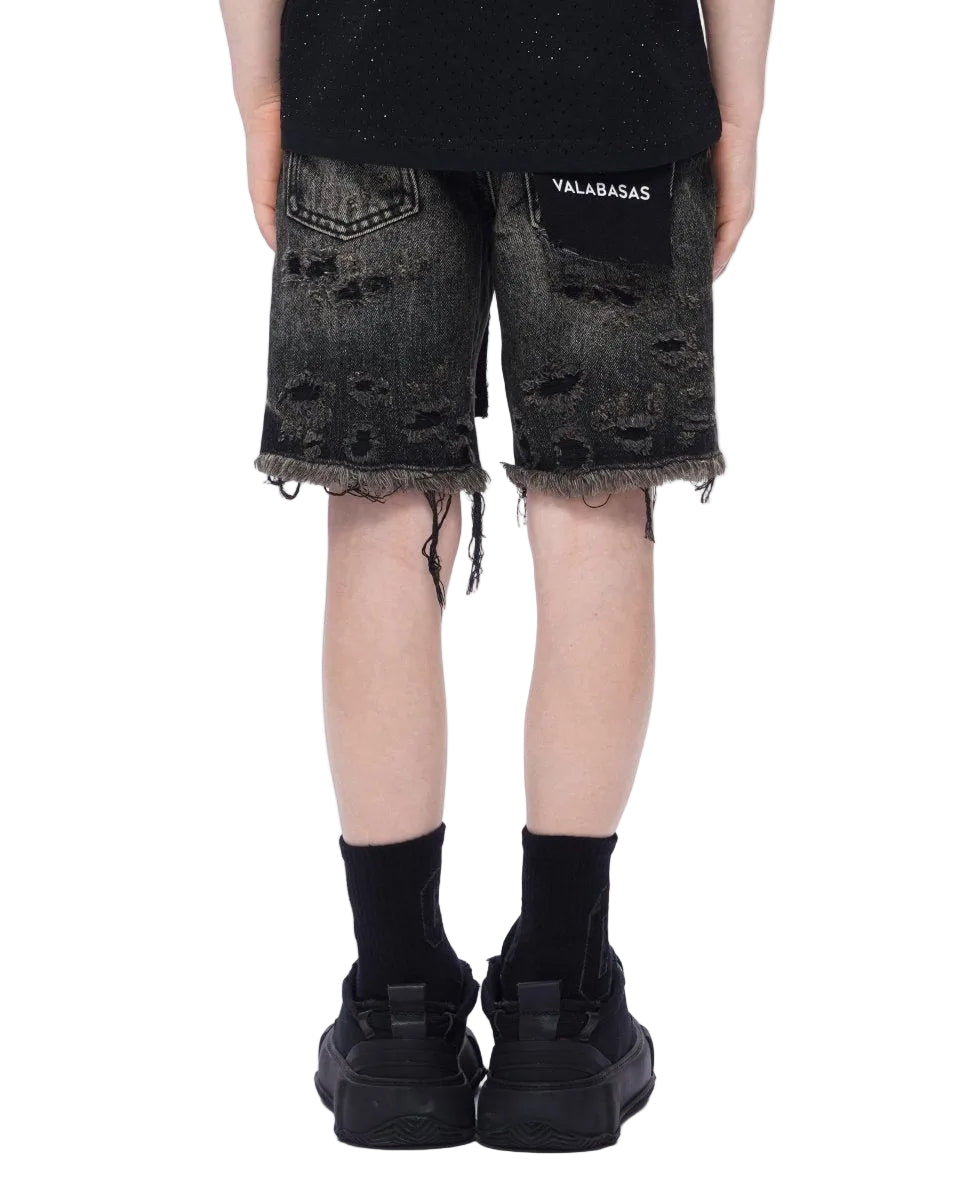 Kids Clipped Jorts Grey Washed