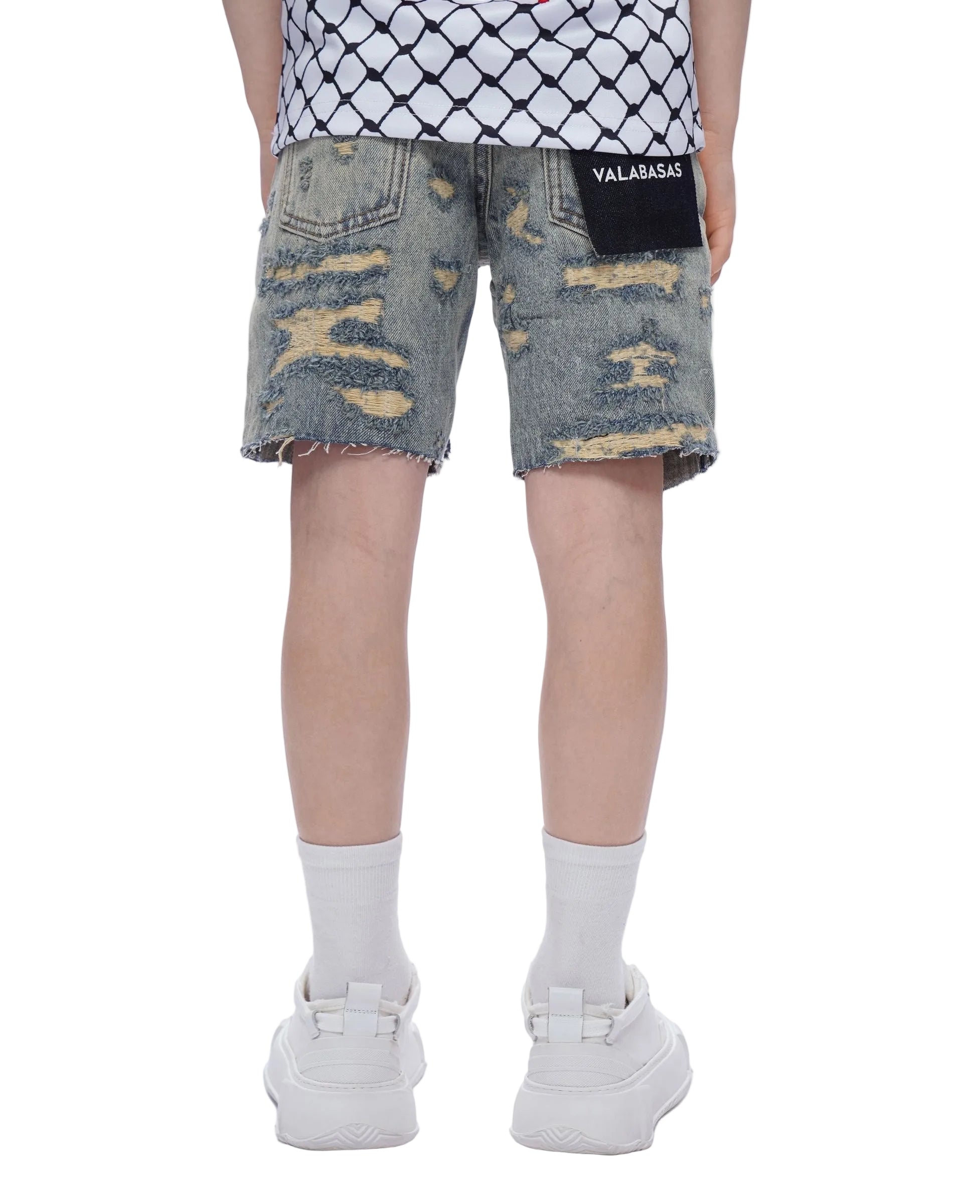 Kids Incise Jorts Vintage Wash