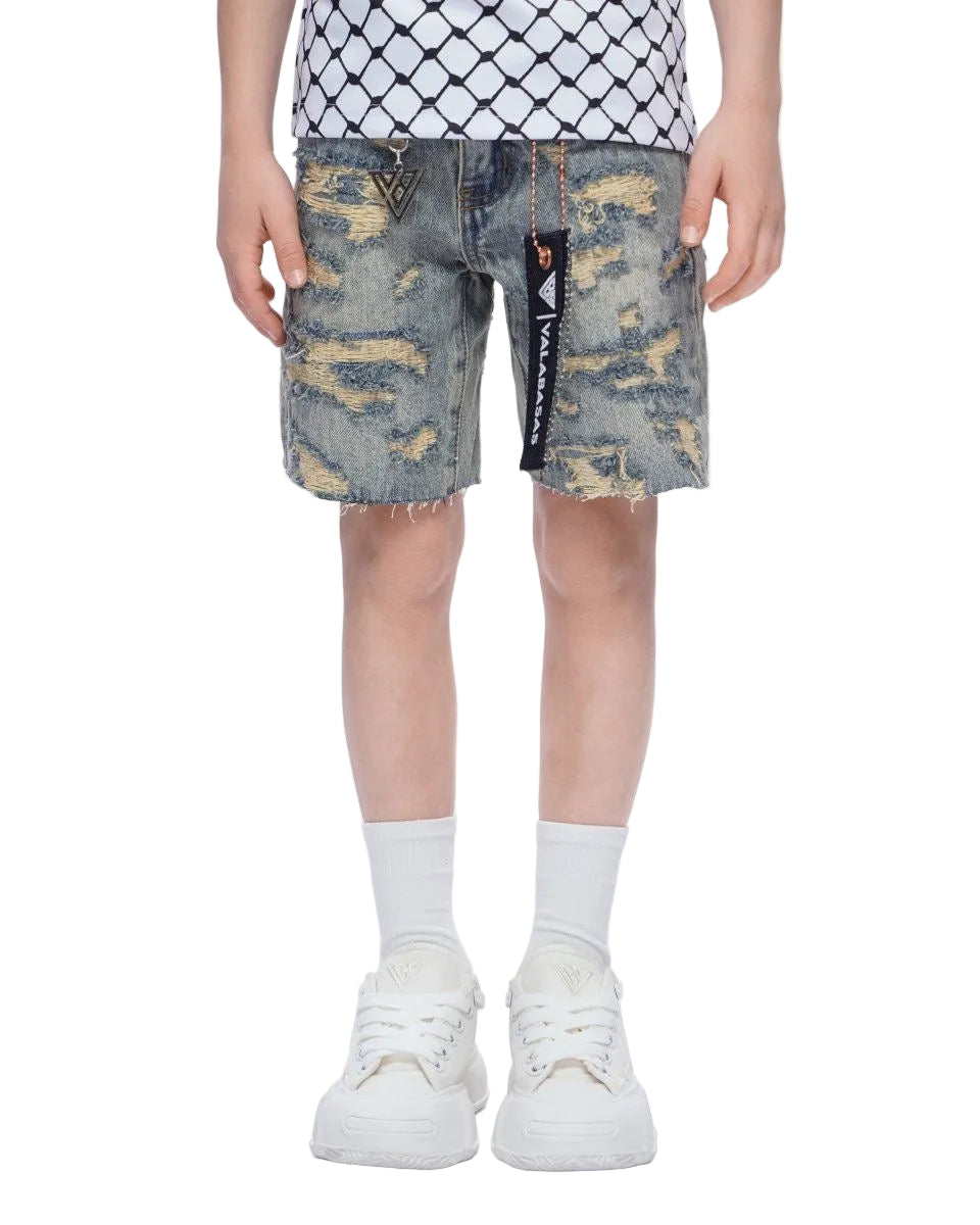 Kids Incise Jorts Vintage Wash