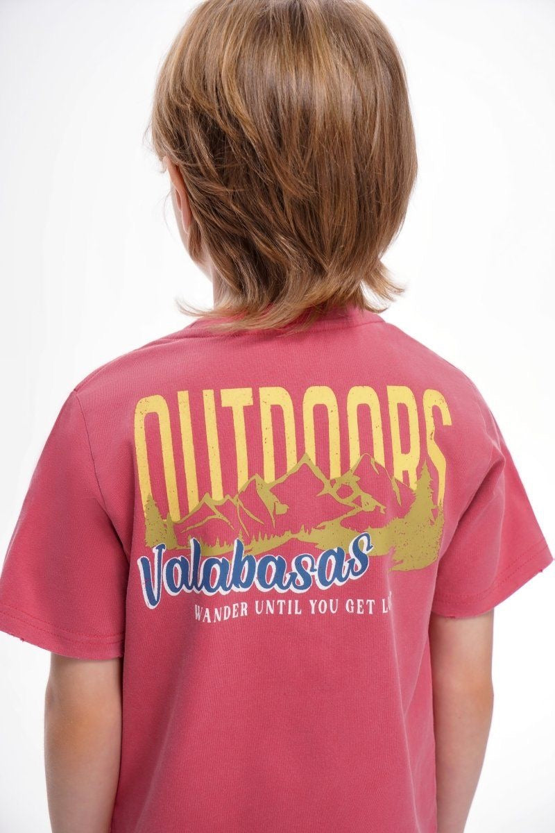 Kids The Outdoors Vintage Red Tee-thumbmail-3
