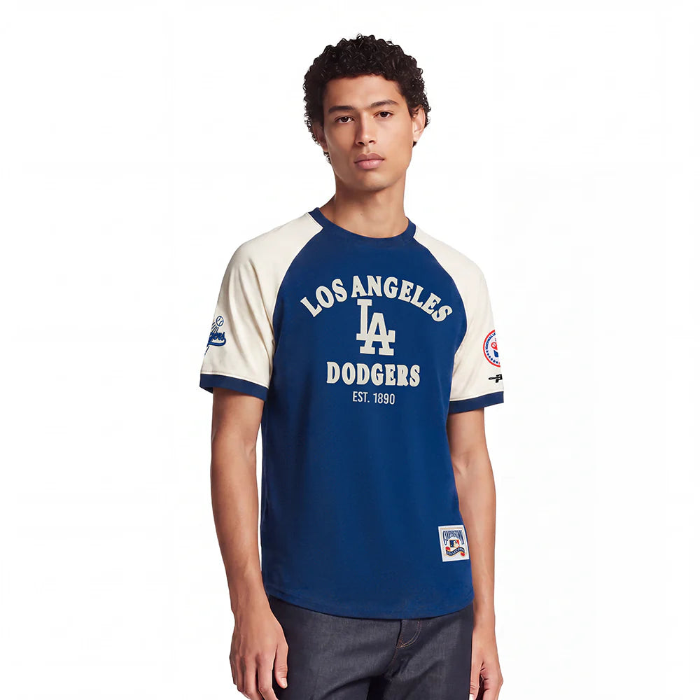 LOS ANGELES DODGERS FIRST TEAM M DBL KNIT SS RAGLAN