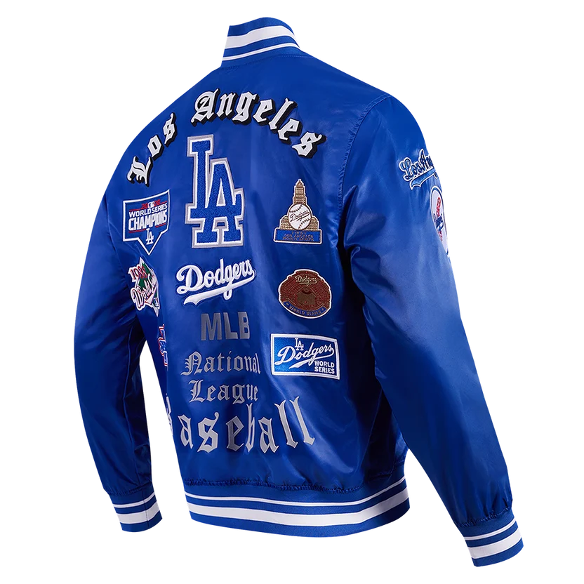 LOS ANGELES DODGERS OLD ENGLISH MEN'S RIB SATIN JACKET-thumbmail-4