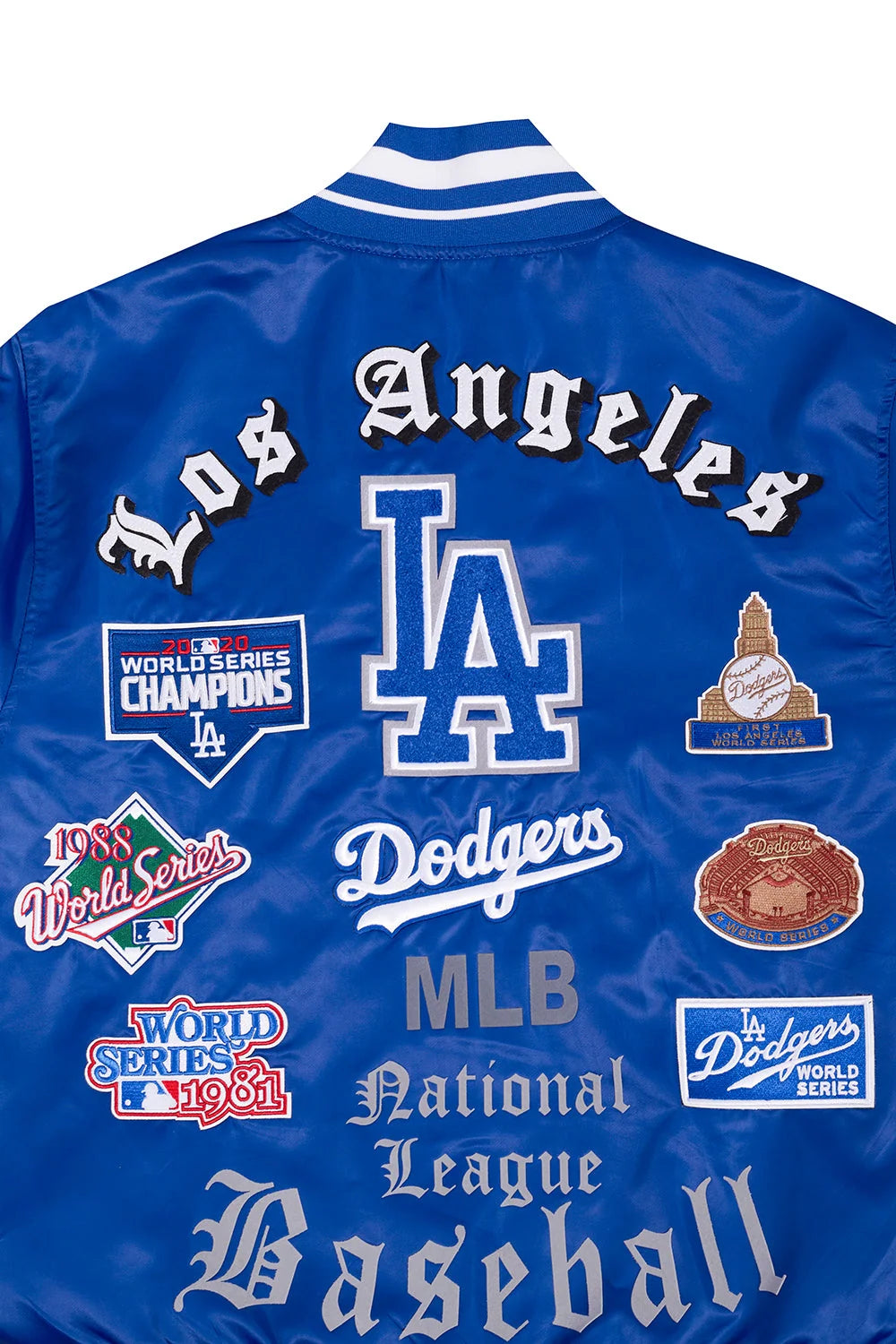 LOS ANGELES DODGERS OLD ENGLISH MEN'S RIB SATIN JACKET-thumbmail-6