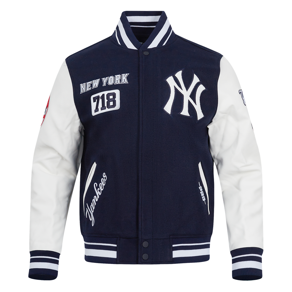 NEW YORK YANKEES AREA CODE M RIB WOOL VARSITY JACKET
