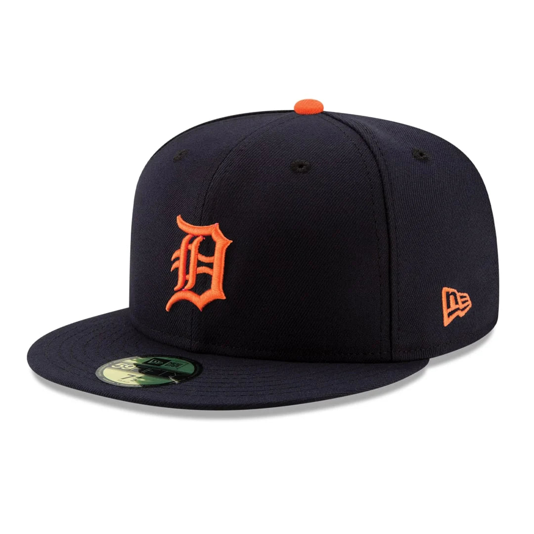 Front Left View of the New Era Detroit Tigers 2019 Road Authentic Collection 59FIFTY Fitted