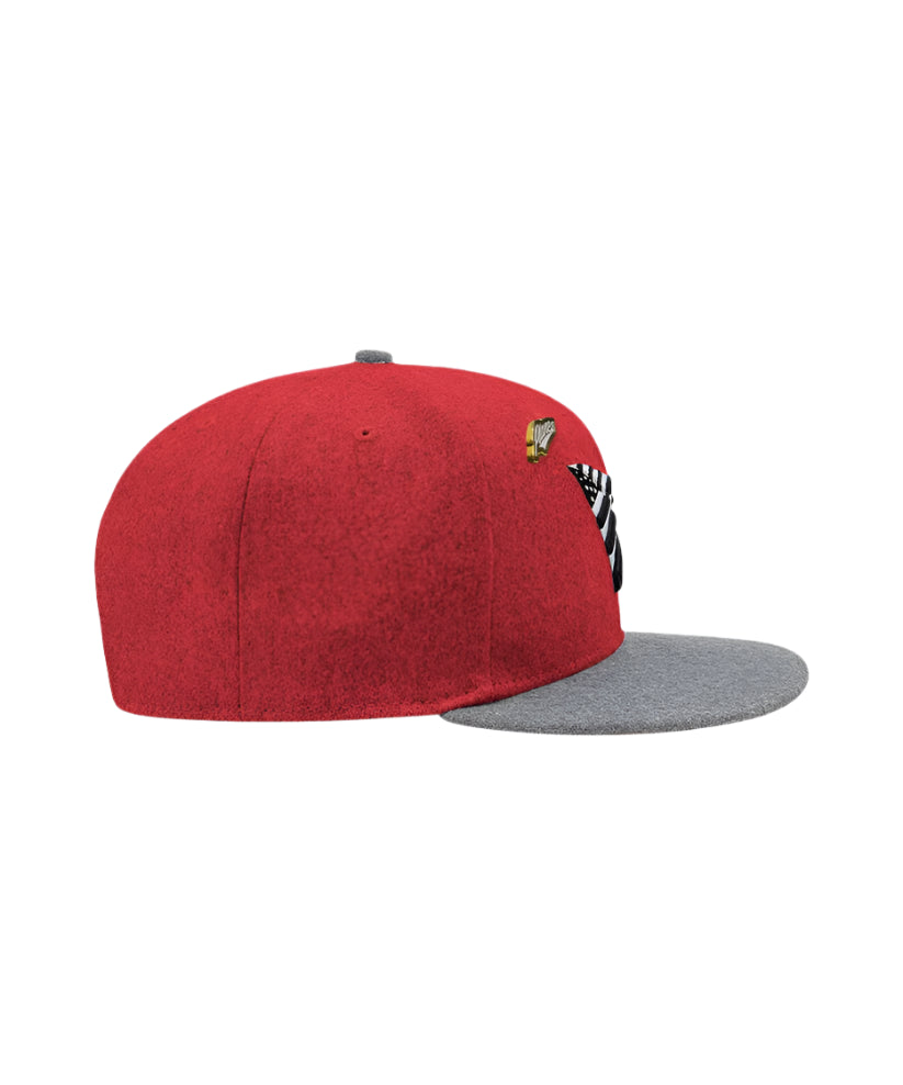 CRIMSON WOOL MELTON TWO TONE CROWN 59FIFTY FITTED HAT