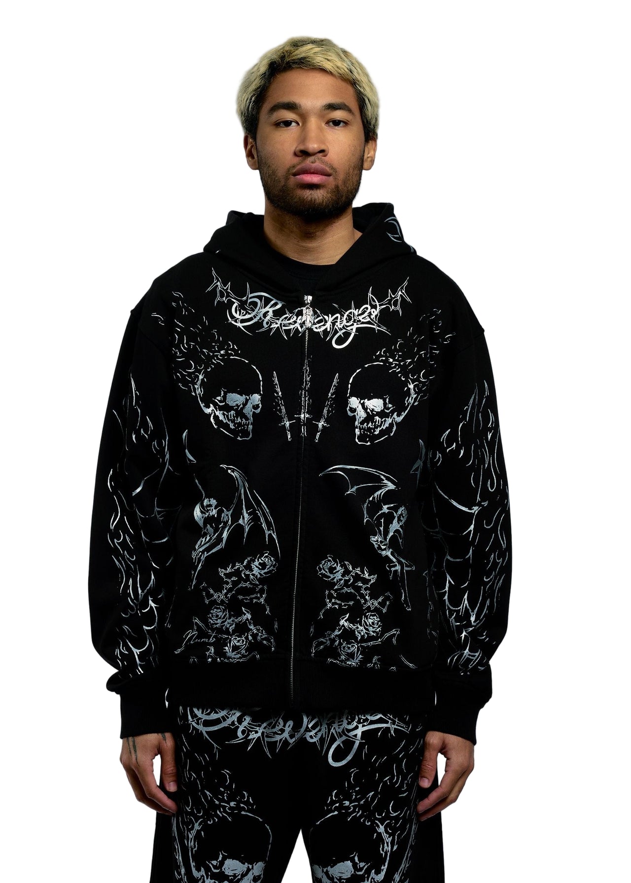 TATTOO ZIP BLACK/SILVER