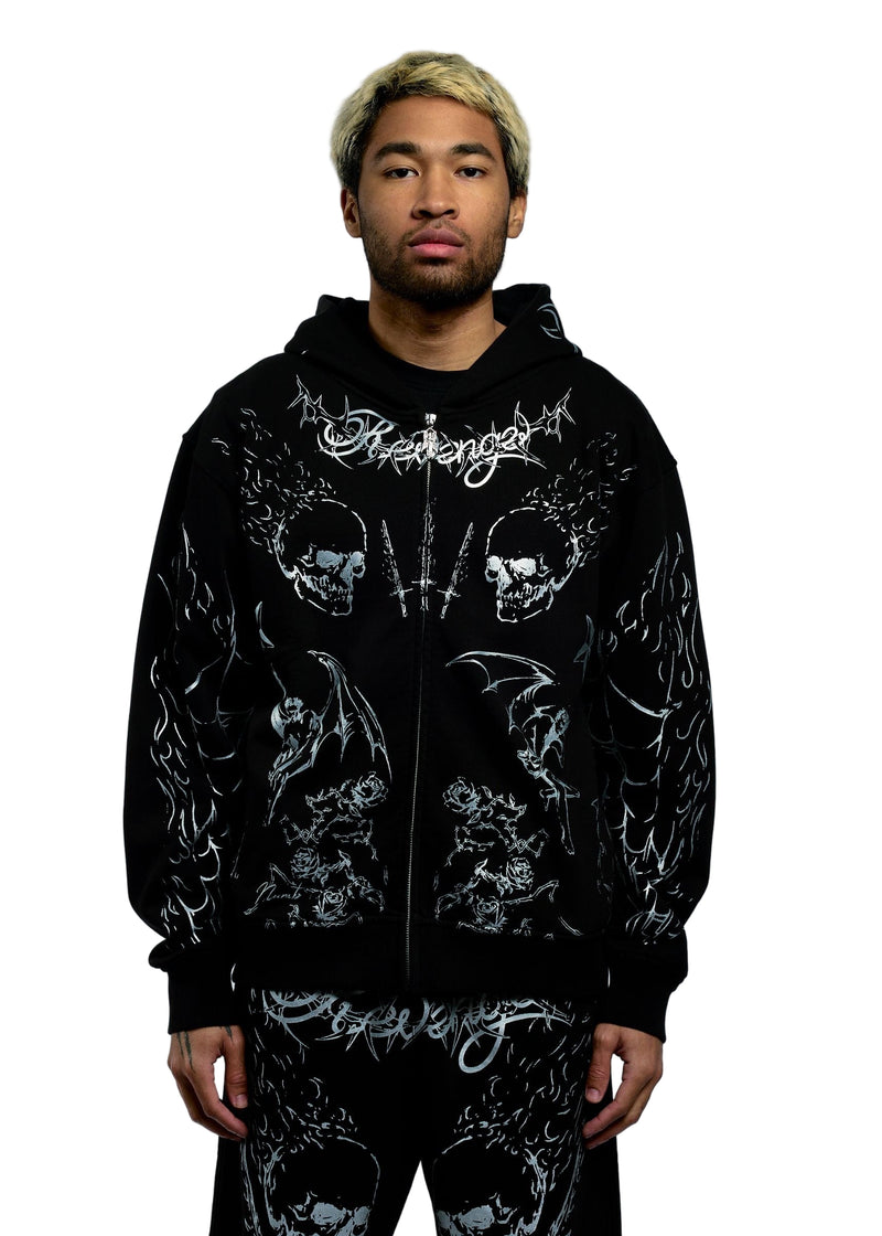 TATTOO ZIP BLACK/SILVER