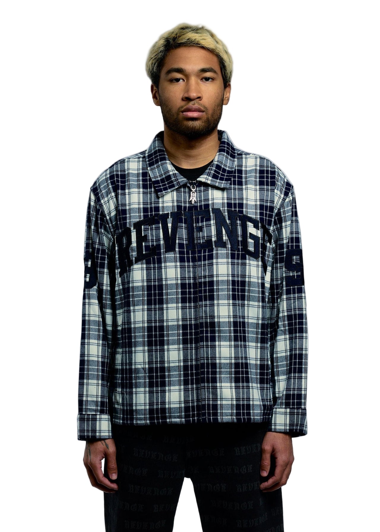 VALKYRIE EMBROIDERED FLANNEL NAVY/WHITE