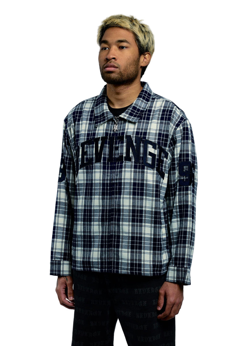 VALKYRIE EMBROIDERED FLANNEL NAVY/WHITE