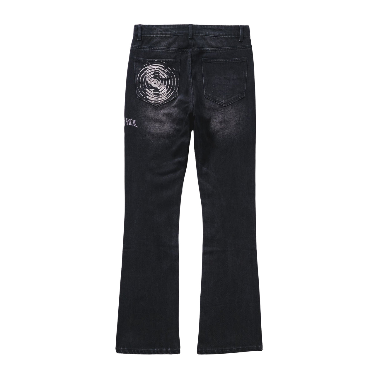 "BURN PIT" RHINESTONE STACKED JEANS (BLACK)