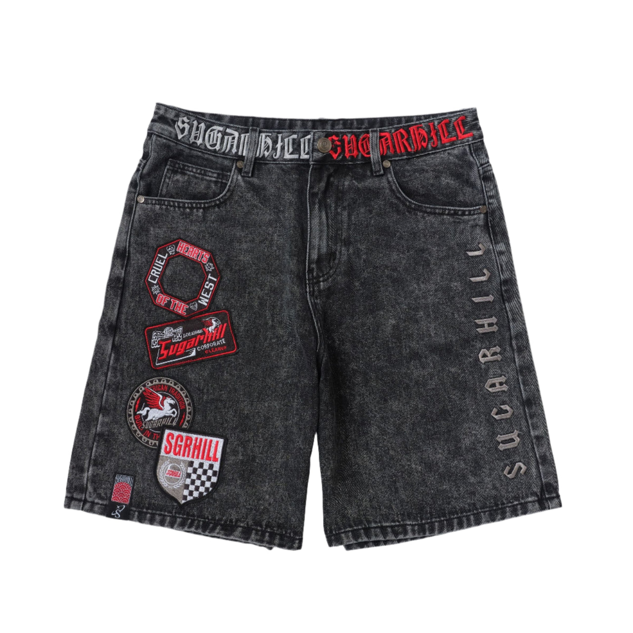 "CRUEL" DENIM SHORTS (BLACK WASH)