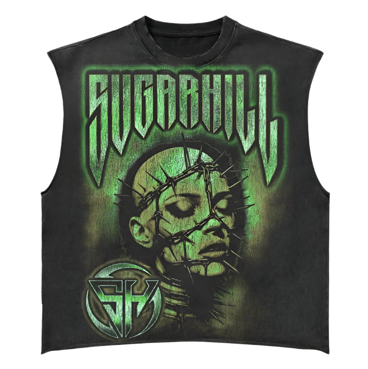 "PROMETHEUS" CUTOFF TEE (BLACK/LIME)