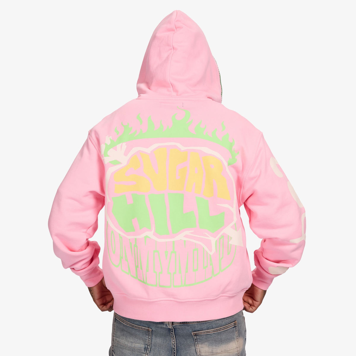 "MINDFUL" ZIP HOODIE (PINK)-thumbmail-5