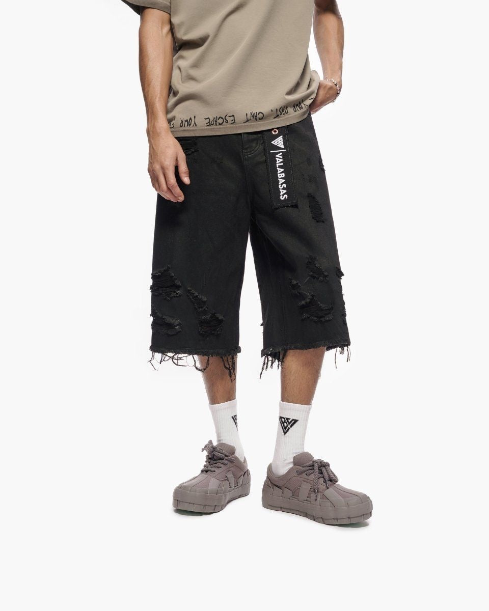 Snapped Black Washed Jorts-thumbmail-5