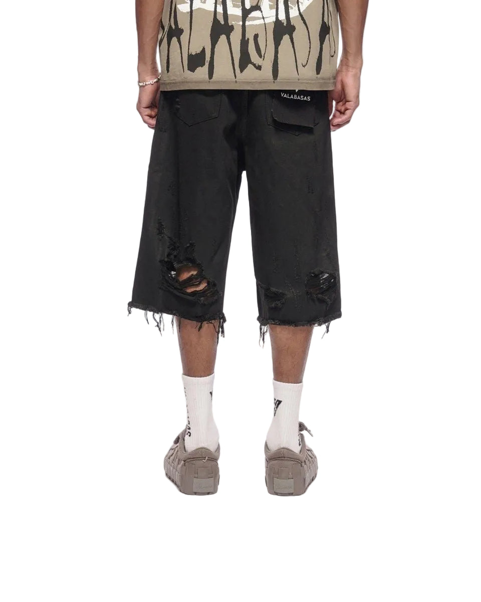 Snapped Black Washed Jorts