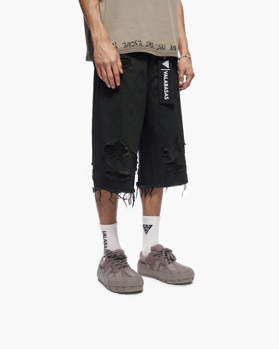Snapped Black Washed Jorts-thumbmail-8
