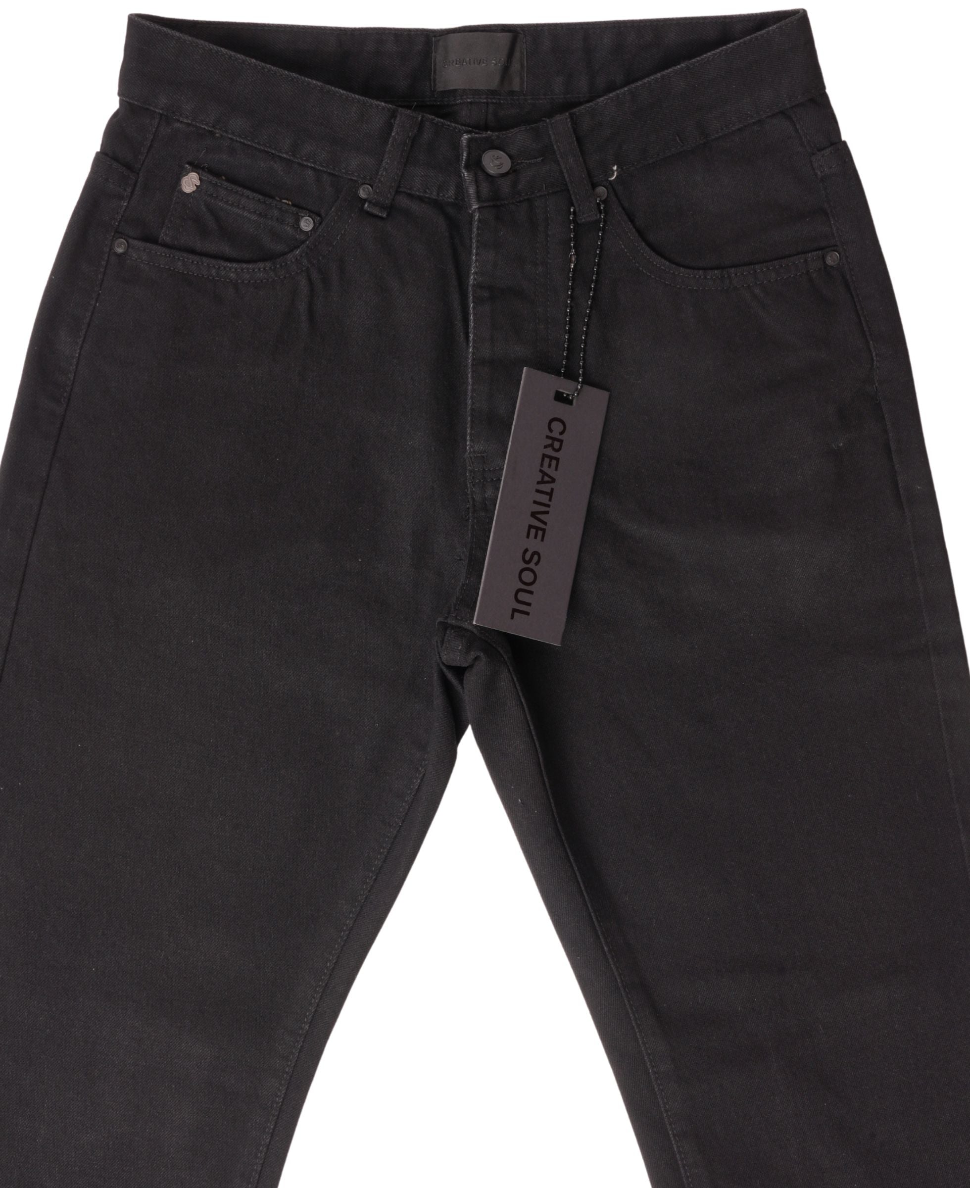 Creative Soul Straight Leg Jean - Jet Black-thumbmail-4