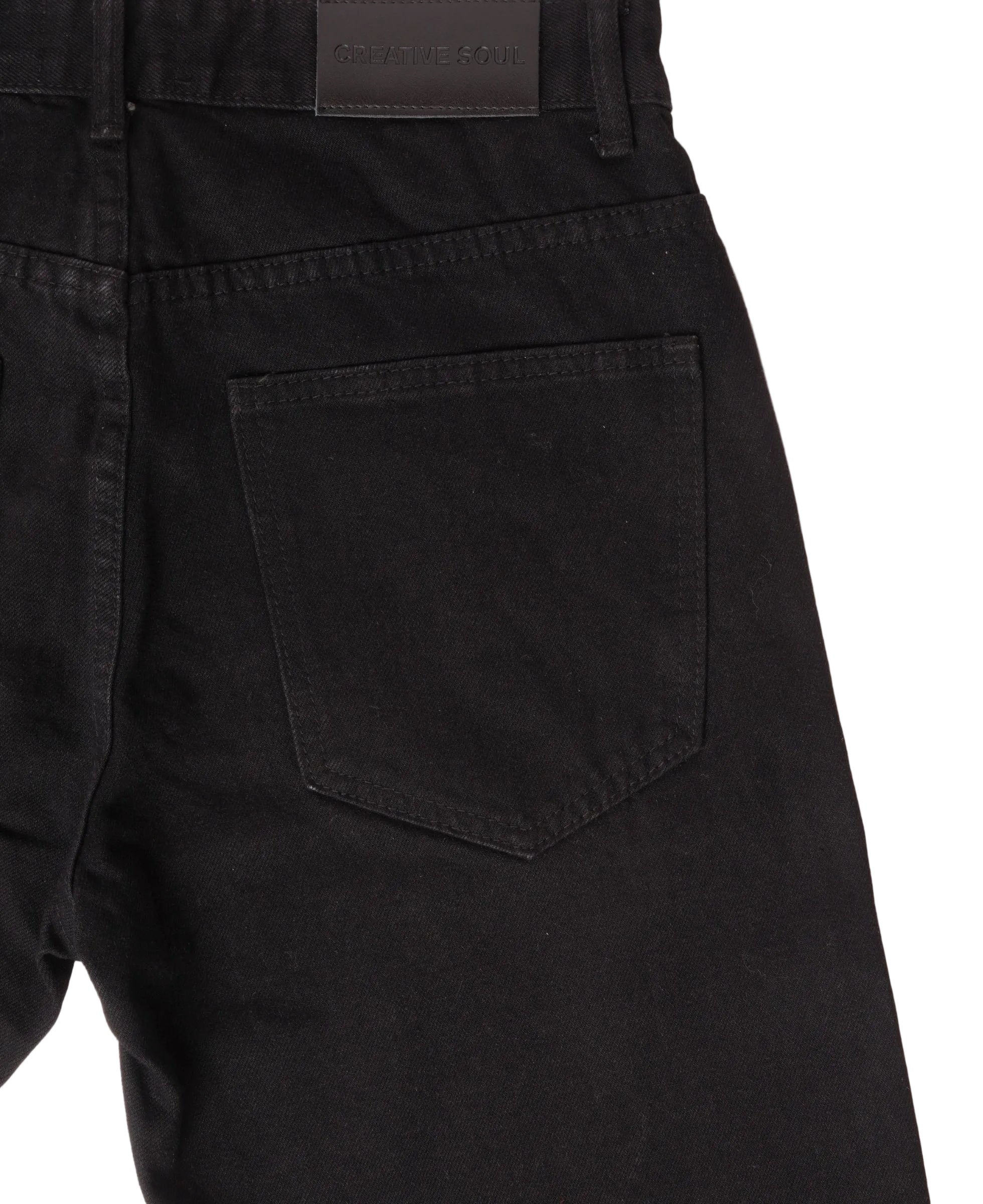 Creative Soul Straight Leg Jean - Jet Black-thumbmail-3