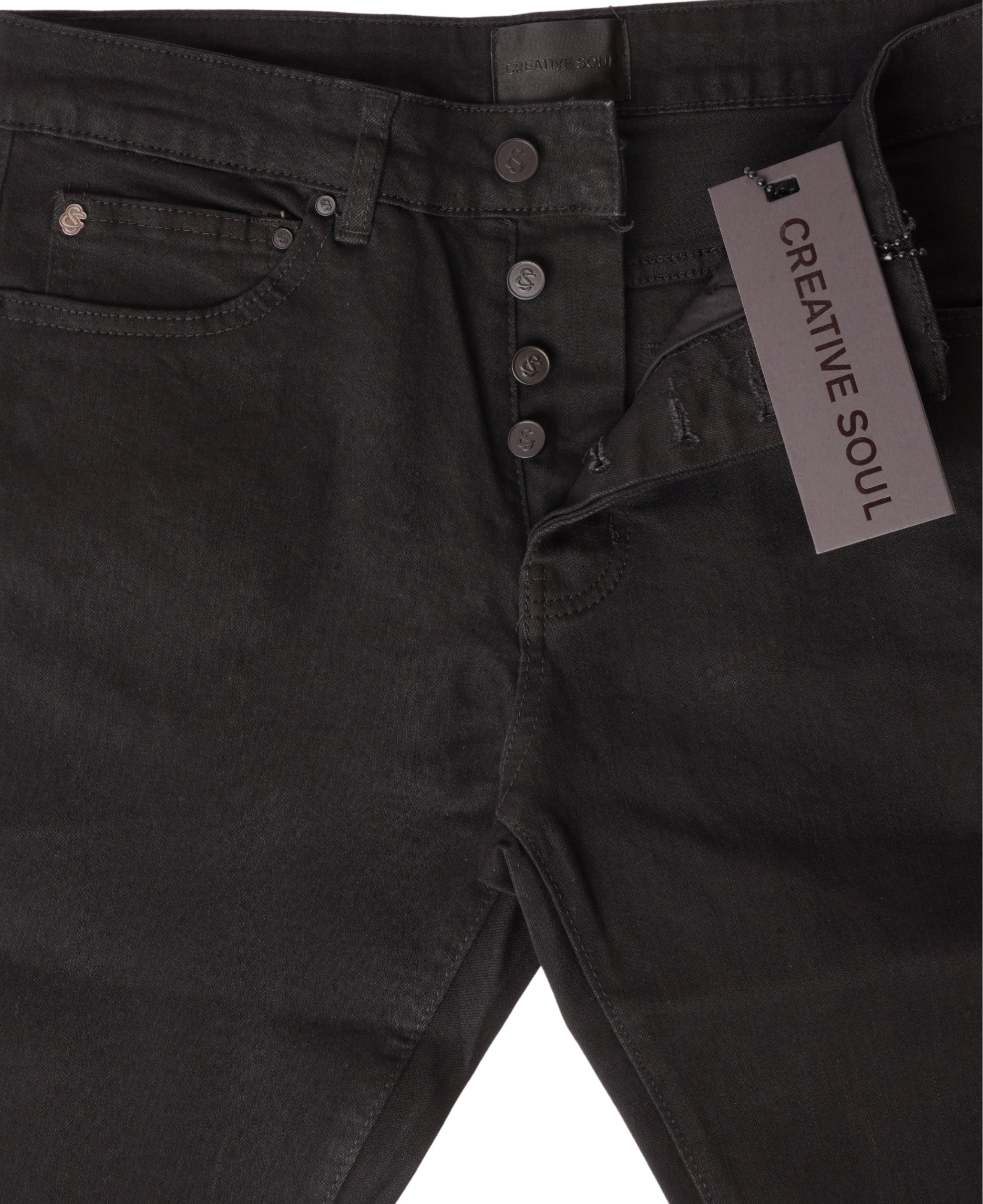 Creative Soul Flared Jean - Jet Black-thumbmail-5
