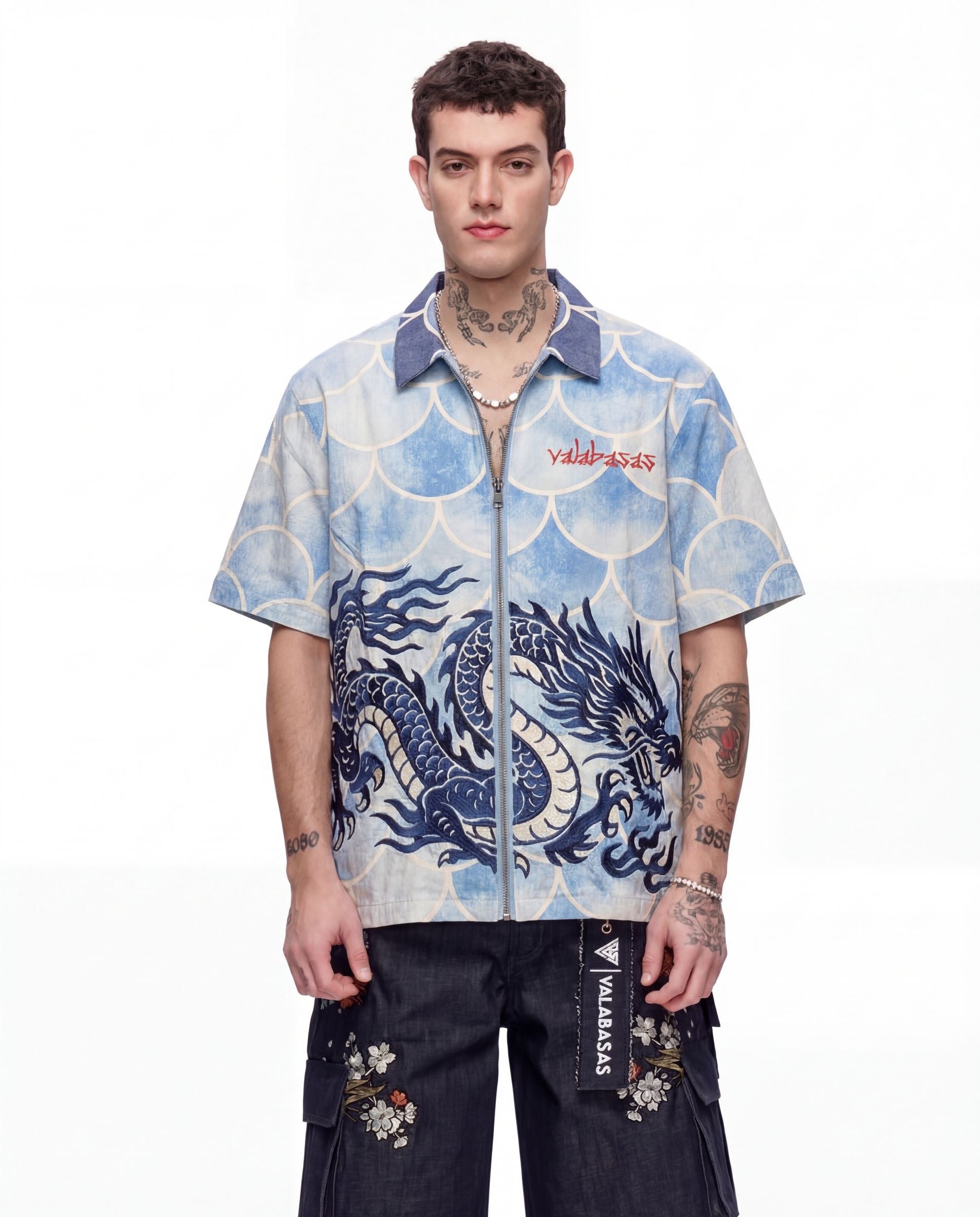 "OCEAN SCALE" COLLAR ZIP-UP-thumbmail-1