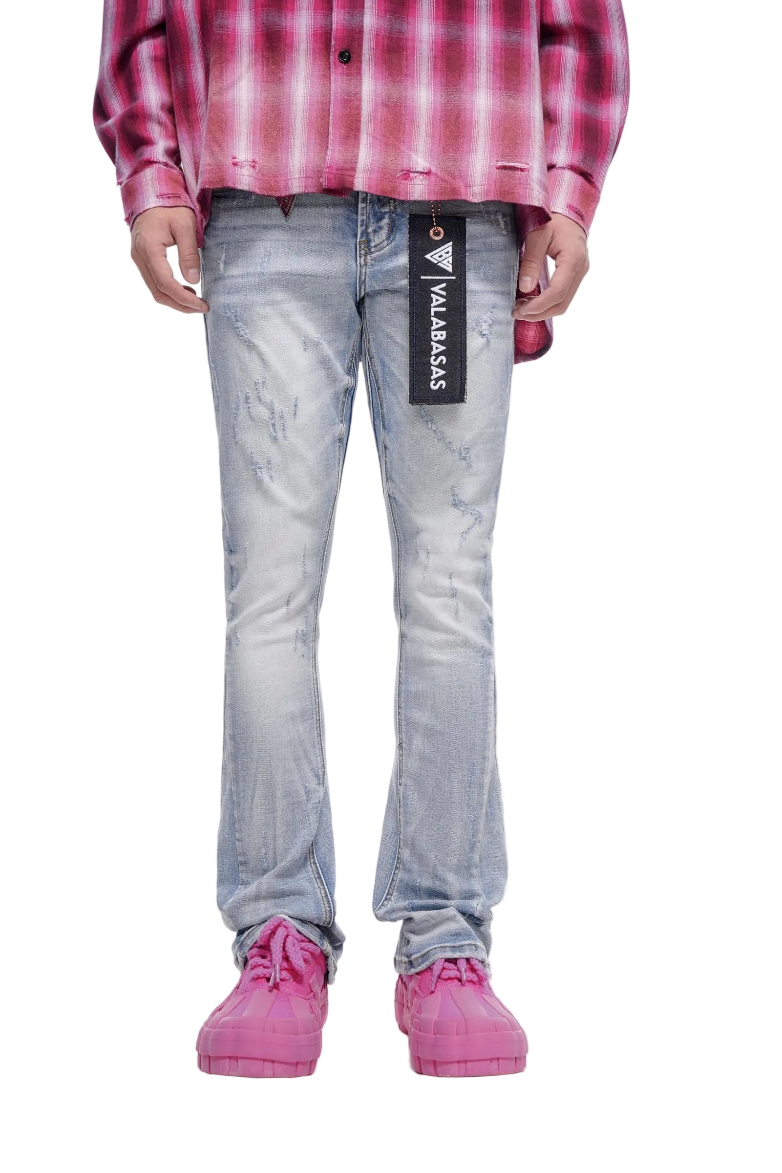 "OUTLAWED" LIGHT WASH