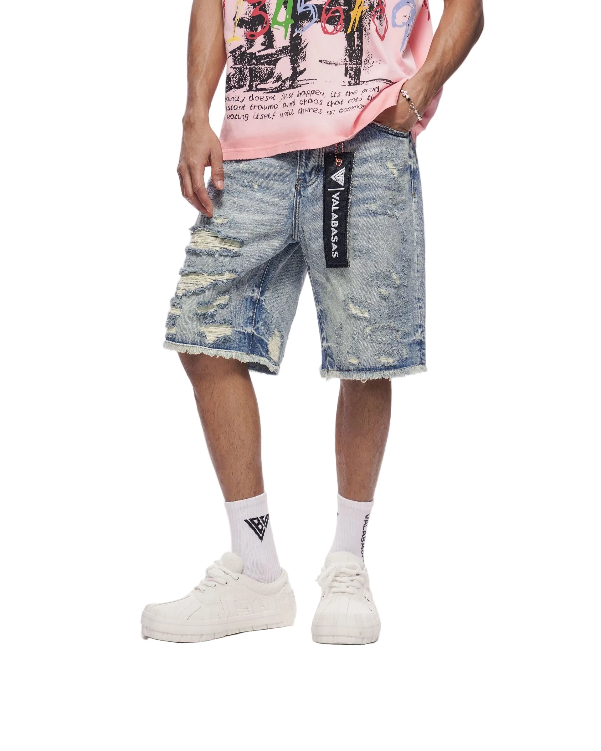 Valabasas "CLIPPED" DENIM SHORTS