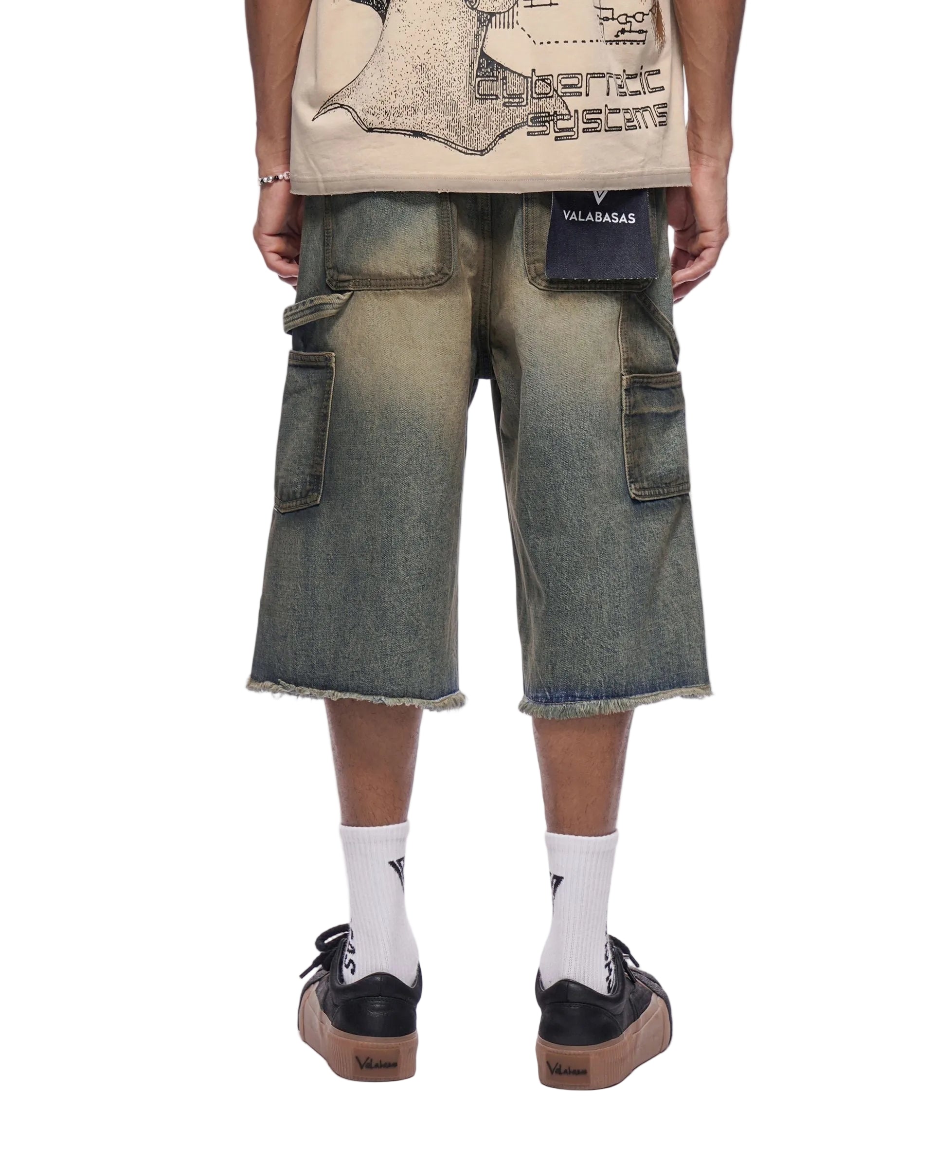 Valabasas "REVOLT" BAGGY DENIM SHORTS